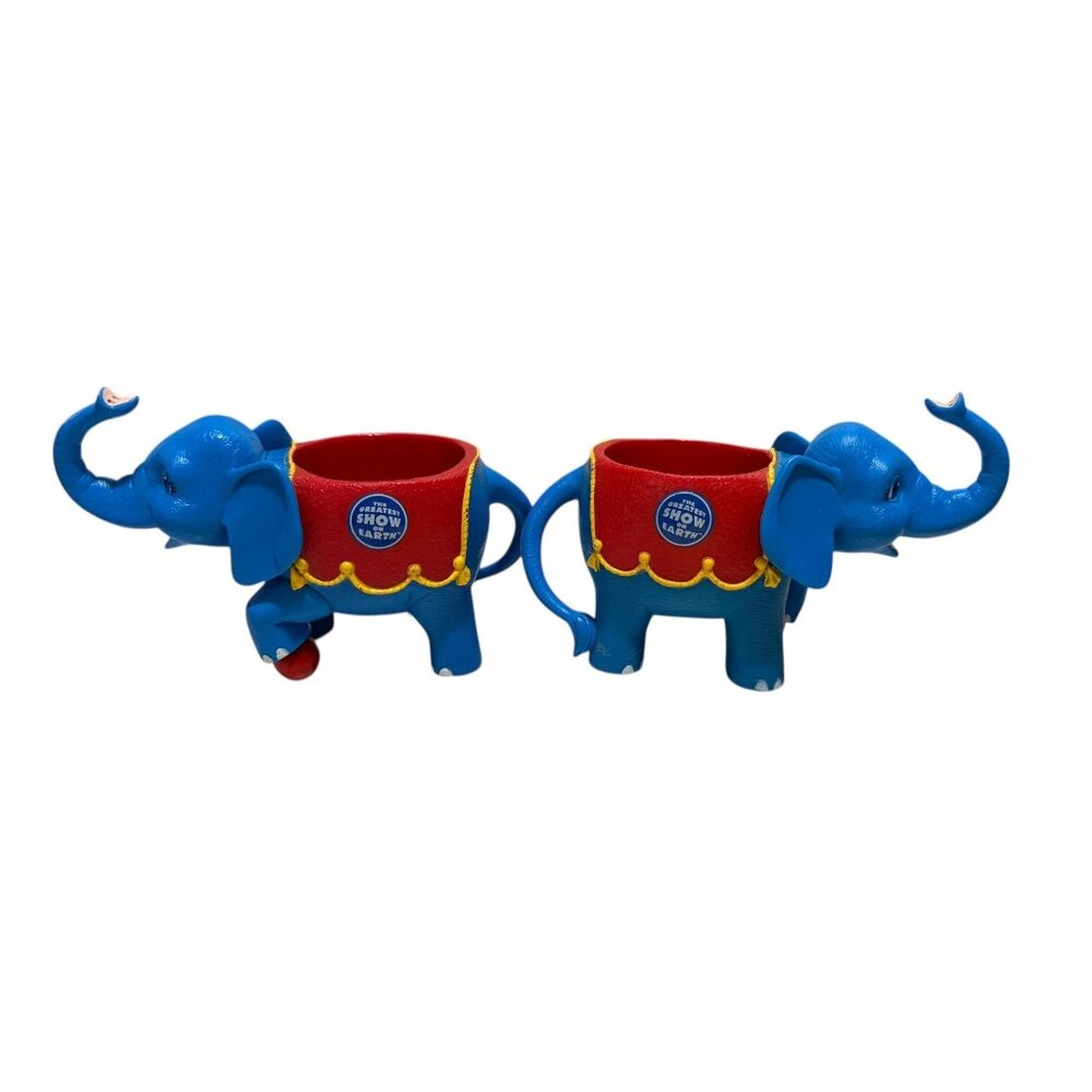 Ringling Brothers Barnum & Bailey Circus Blue Elephant Cup Mug Souvenir Set Of 2 - Picture 3 of 5